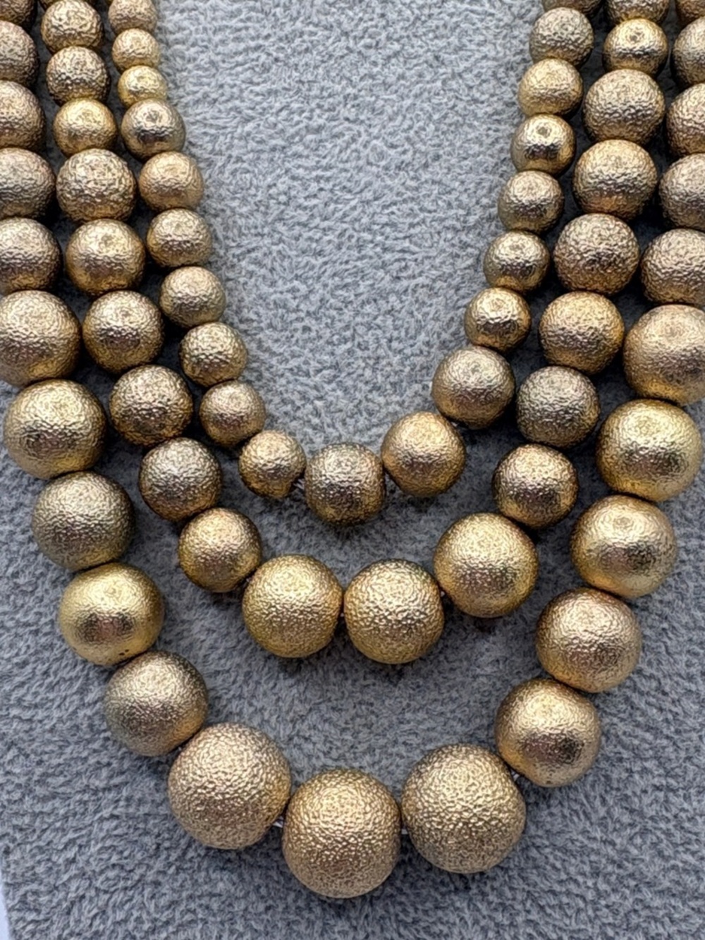 Luxurious Gold Multi-Strand Beaded Necklace 3 necklaces lightweight Layers - Picture 2 of 5